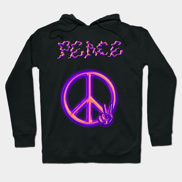 Purple Peace: A Retro Y2K Vibe Hoodie by Amourist